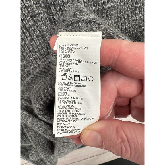 prAna Yunna Moto Zip Duster‎ Cardigan Sweater Women's Medium Gray - Picture 9 of 13